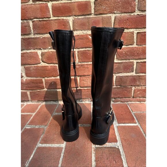 Ann Taylor Loft $200 black Tall Biker Boots womens size 7 NEW - Picture 9 of 10